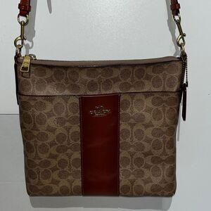 Coach Women's Colorblock Signature Canvas Leather Kitt Messenger Crossbody Bag